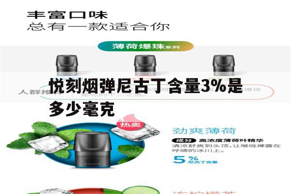提醒! 悦刻烟弹尼古丁含量3%是多少毫克_(悦刻烟弹尼古丁含量3%是多少毫克的)-第1张图片-电子烟烟油论坛